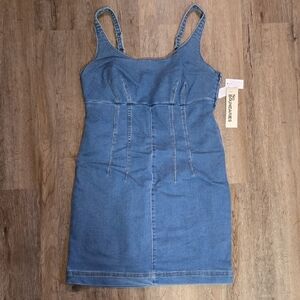 No Boundaries Denim Mini Dress